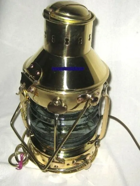 Massive Schiffslampe - Ankerlampe - Messing Höhe 48 cm, Ø 23 cm - elektrisch