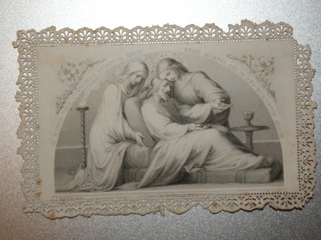Image Pieuse Ancienne Canivet Dentelle Avec Enveloppe Gaufrée