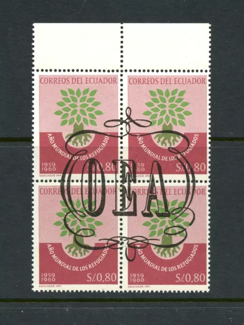 R2521 Équateur 1964 O. A.S.Surimprimées Bloc MNH