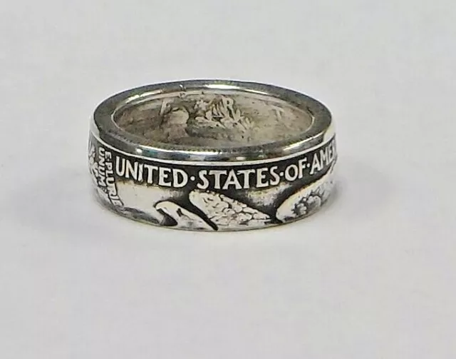 Coin ring "Handmade" from WALKING LIBERTY  Silver  Half Dollar   in size 9-14