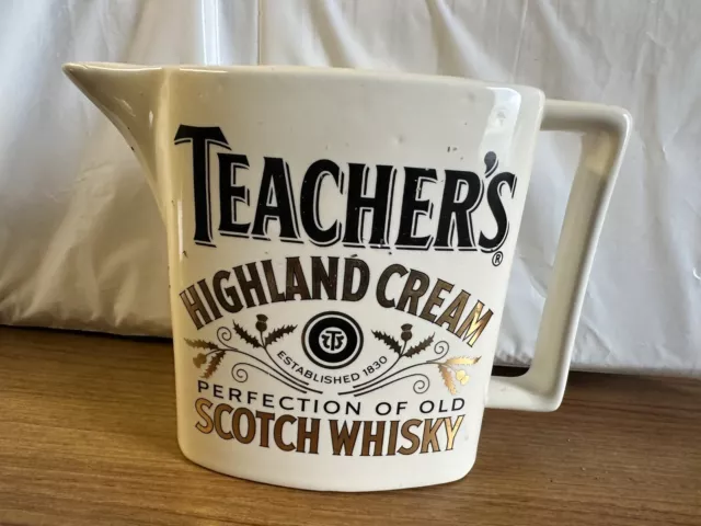 Teachers Highland Cream Scotch Whisky Water Jug Cream Vintage