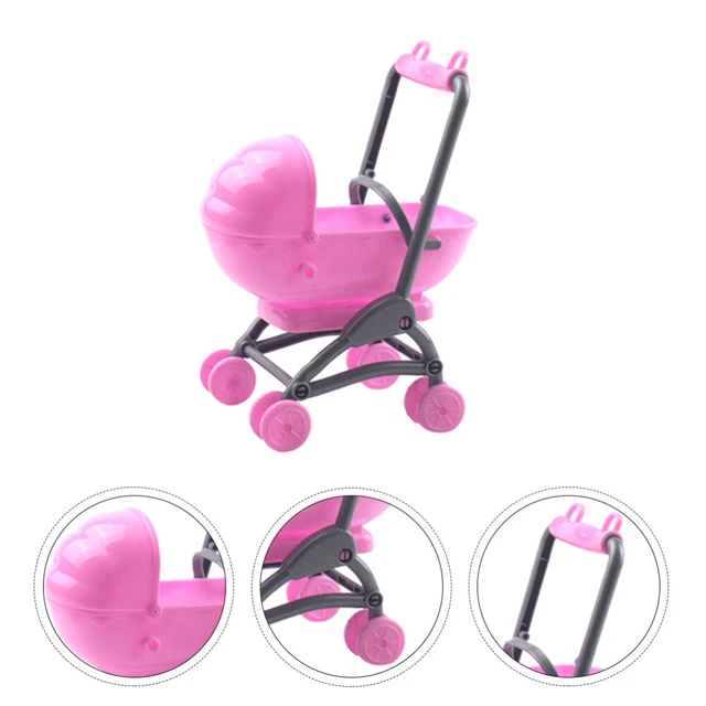 Perfk Poussette Miniature Pliable Pour Poupées – Landau De Simulation 41,5 Cm, Cadeau Enfant 1-3 Ans, Rouge