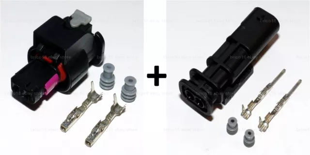 BMW 2Pins DIN Outlet Plug Male & Female Set - R1200 R1250 GS F700 F750 F800 F850