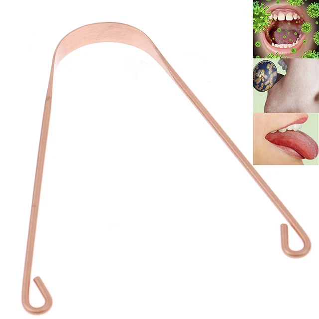 PURE COPPER TONGUE Scraper Cleaner THICK Ayurvedic Dental Hygiene Oral