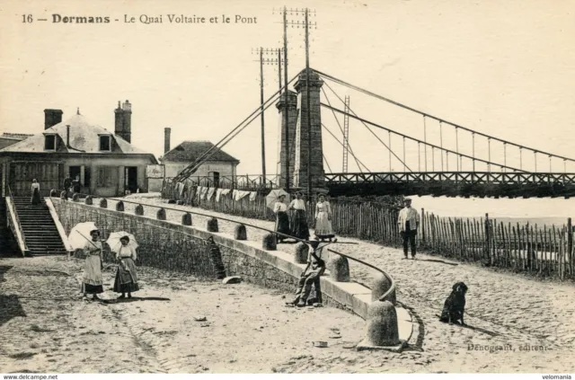 S9991 cpa 51 Dormans - le Quai Voltaire et le Pont