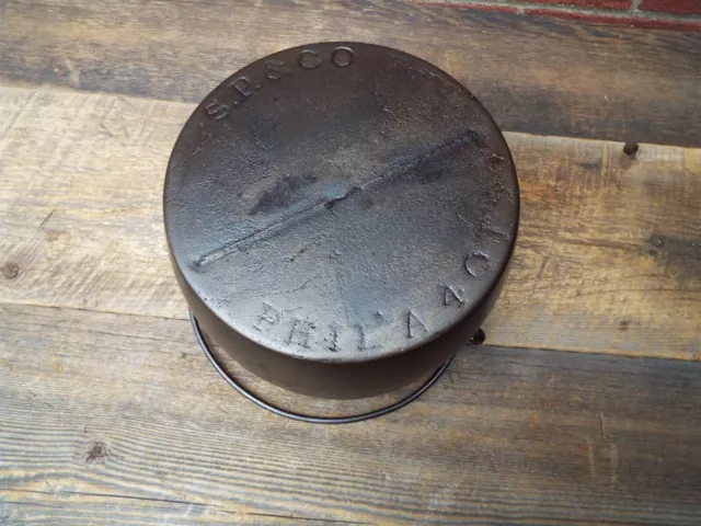 Antique Cast Iron S.P. & Co., Philadelphia 4 QT Flat Bottom Kettle, restored