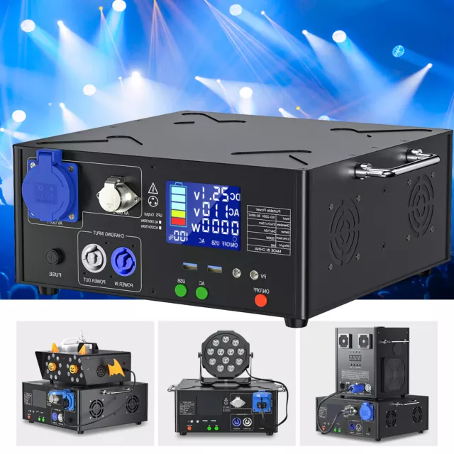 Akku Ladestation 1500W für Spark Maschine Outdoor Batterie DJ Bühnenlicht Show