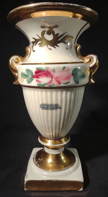 Tyndale Hand Painted 7.75" China/Porcelain Urn Vase Gold Trim