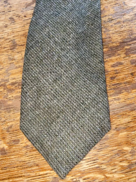 Vintage Anthony Haines Of Scotland Woollen Green Mens Wool Tie