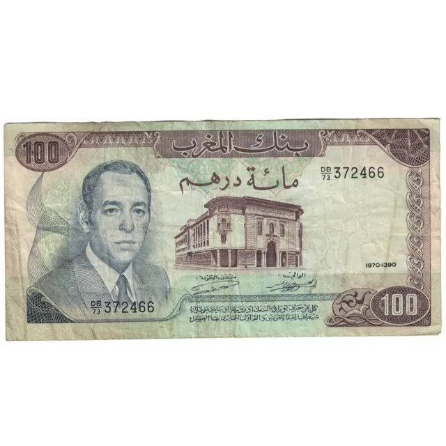 [#391485] Banknote, Morocco, 100 Dirhams, 1970/AH1390, KM:59a, VF