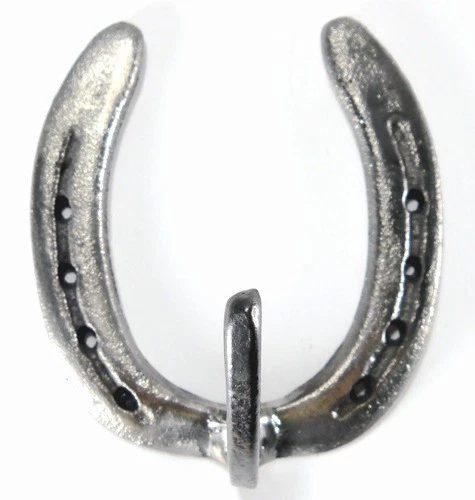 Cast Iron Horseshoe Wall Coat Hook Hat Tack Kitchen Bathroom Barn Natural iron