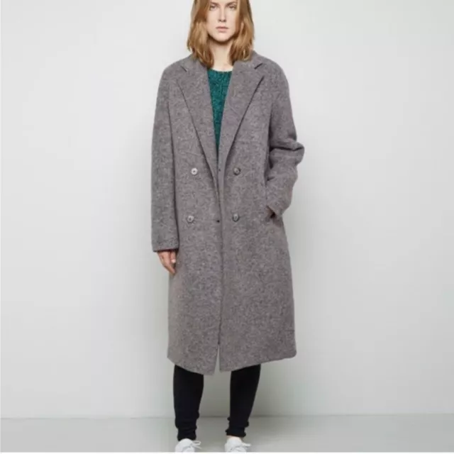 T by Alexander Wang Donegal Reversible Wool Silk Blend Coat