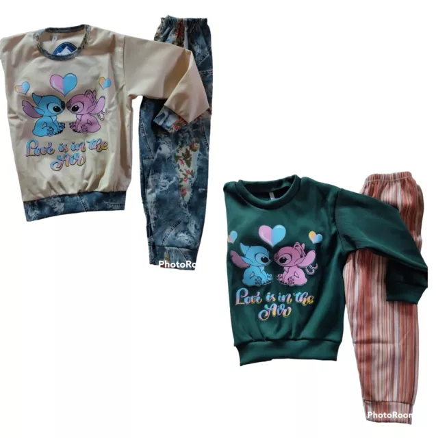 Lilo & Stitch completo bambino- set pantaloni e felpa cotone vari colori