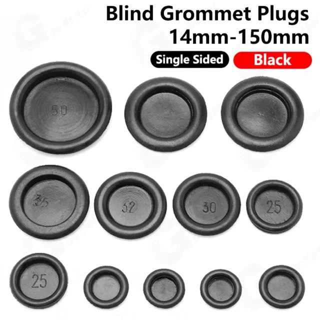 Blanking Rubber Grommets Closed Blind Grommet Plugs Bung Hole 14mm-150mm Black