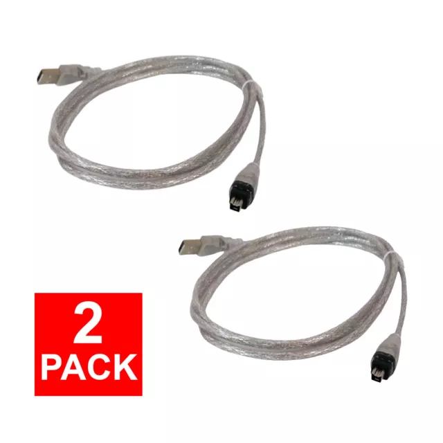 5ft USB To Firewire IEEE 1394 4 Pin Adapter Data Cable USA for PC Camera 2 Pack