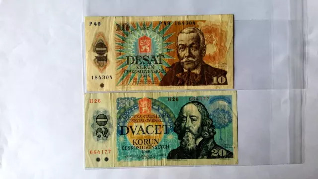 czechoslovakia 10 and 20 korun