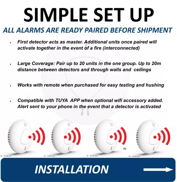 Gold Coast Seller: Wireless Photoelectric Interconnected Smoke Alarms 10 Yr Life 2