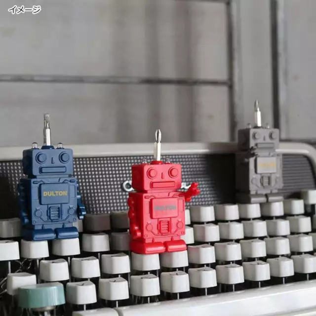 DULTON Robot Tool LED Keychain Portable Mini Screwdriver Set Key Buckle Holder
