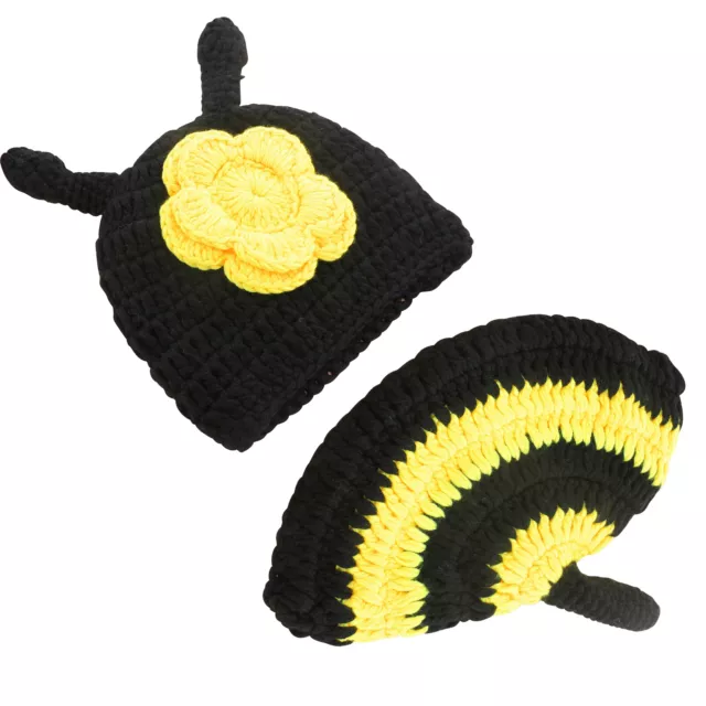 Newborn Baby Girl Boy Crochet Knit Costume Photography Prop Hats +Pants - BEE