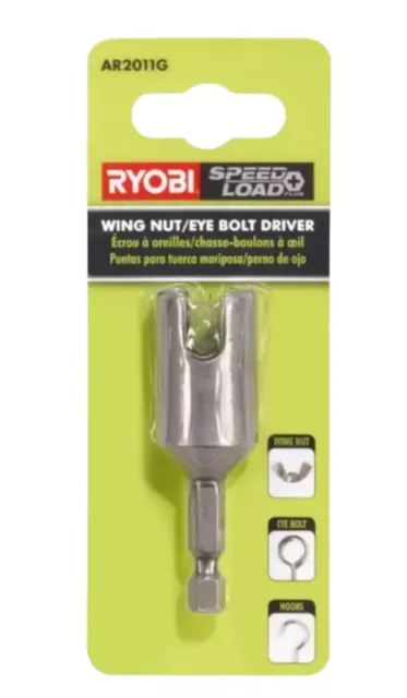 Ryobi AR2011G Wing Nut / Hook / Eye Bolt Driver Hex SpeedLoad Bit
