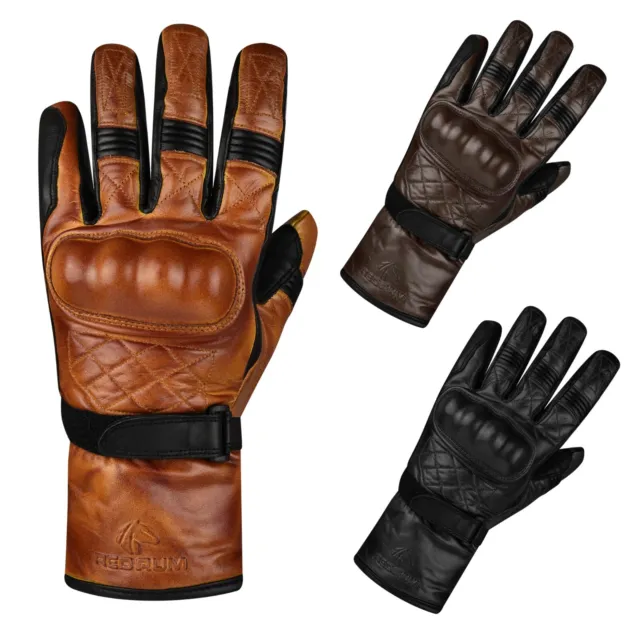 Redrum Leather Motorbike Motorcycle Winter Gloves Waterproof Windproof Thermal