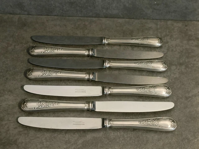 12 couteaux de table métal argenté orfèvre Frionnet florian | Selency