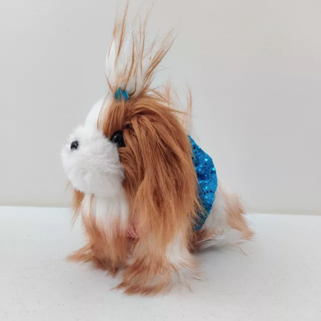 Battat White Brown Shih Tzu Puppy Dog in Dress Stuffed Animal Plush Soft Toy