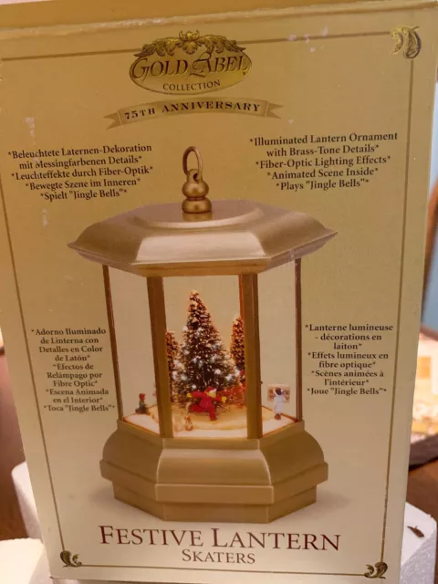 Mr. Christmas Gold Label 75th Anniversary Festive Lantern  Skaters 2008 2