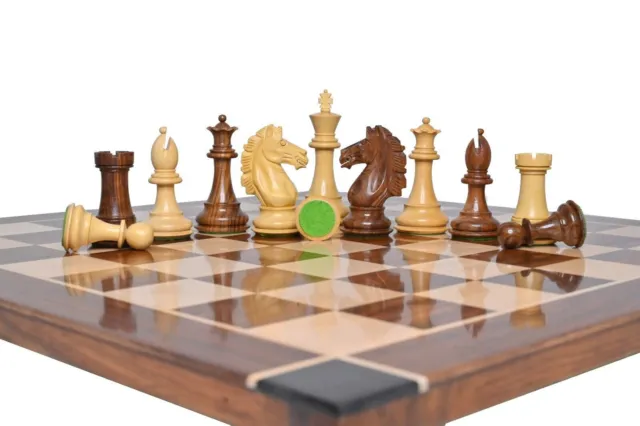 Wooden Handcrafted Chess Set | 21" Chessboard  & 4" Alban Series Chess Pieces