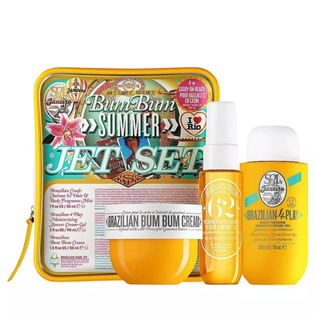 Sol de Janeiro Bum Bum Jet Travel Gift Set Cream Shower Gel Spray Cheirosa 62