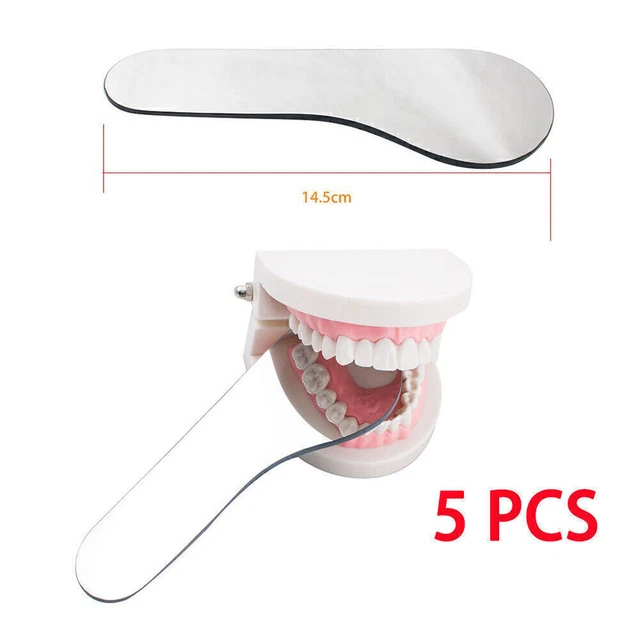 5pcs Dental Intraoral Photographic Glass Mirror 2 sided Rhodium