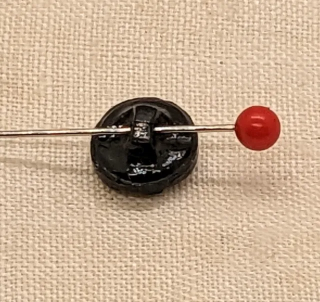28 Antique Victorian Black Glass Buttons - 3/8" Diameter 3