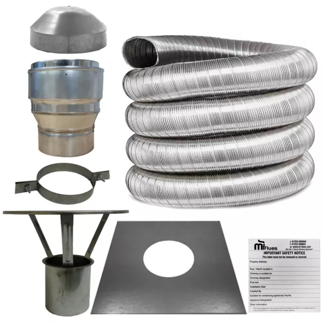 Stove Flue Liner Kit Multifuel Chimney Liner Stainless Steel Flue 316 grade