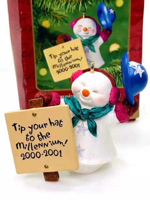 Hallmark Millennium Snowma'am Snowman Christmas Ornament With Box