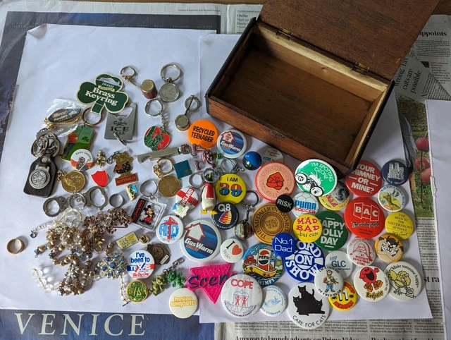 Job Lot Of Badges (Some Enamel And Vintage) And Other Bits Approx. 75 Items