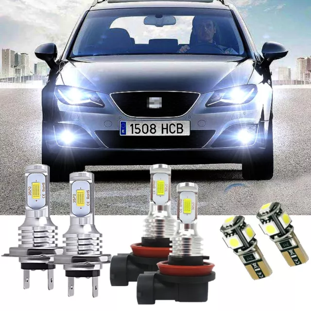 FOR Seat Exeo 3R2 - H7 711 501 6000K Led HID Headlight Low/Fog/Side Light Bulbs