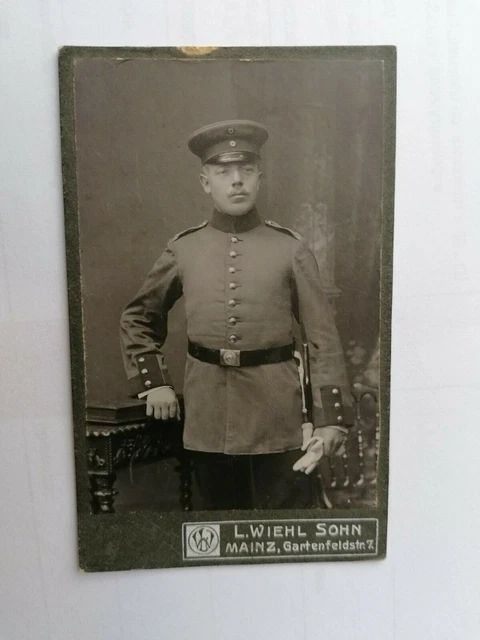 CDV Foto, Offizier mit Säbel, Mainz, Fotograf L.Wiehl