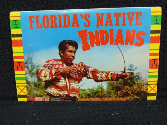 Vintage Florida Native Indians Fold Out Postcards 14 Views Natural Color