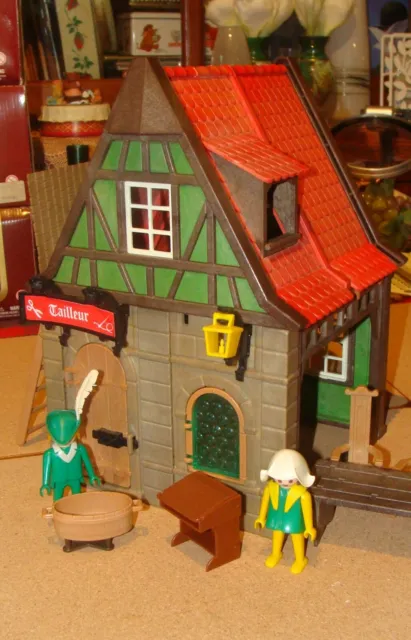 Playmobil - maison médiévale verte le tailleur 3440 - vintage