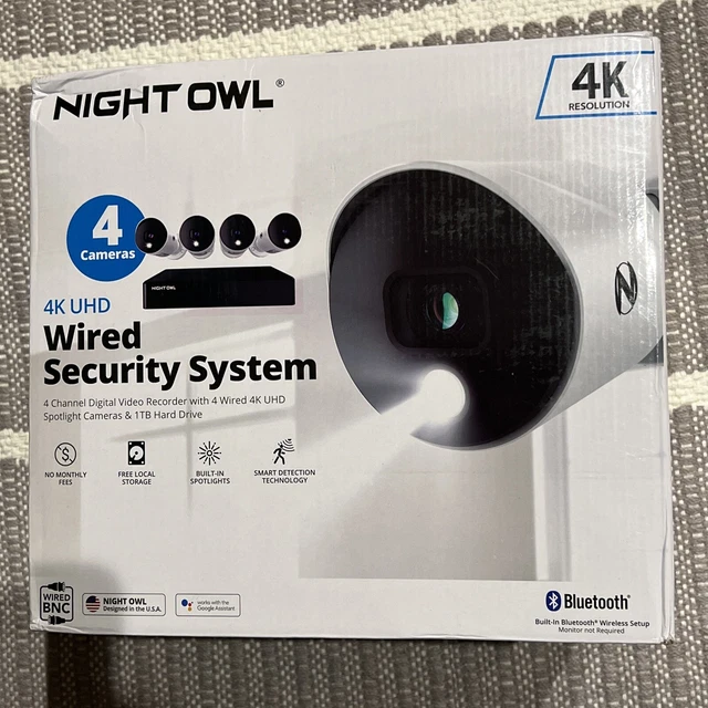 Night Owl 4K Ultra HD 4 Channel Wired Security System 1TB DVR White New SEALED