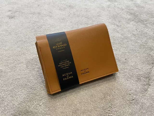 Etihad Acqua Di Parma Business Class Amenity Kit brandneue Ledertasche.