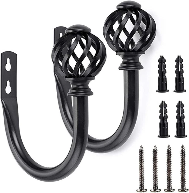 2 Pcs Metal Curtain Holdbacks - Wall Mounted Drapery Tiebacks with Screws