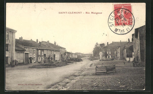 CPA Saint-Clement, Maisons et Boutique en Rue Mangenot 1914