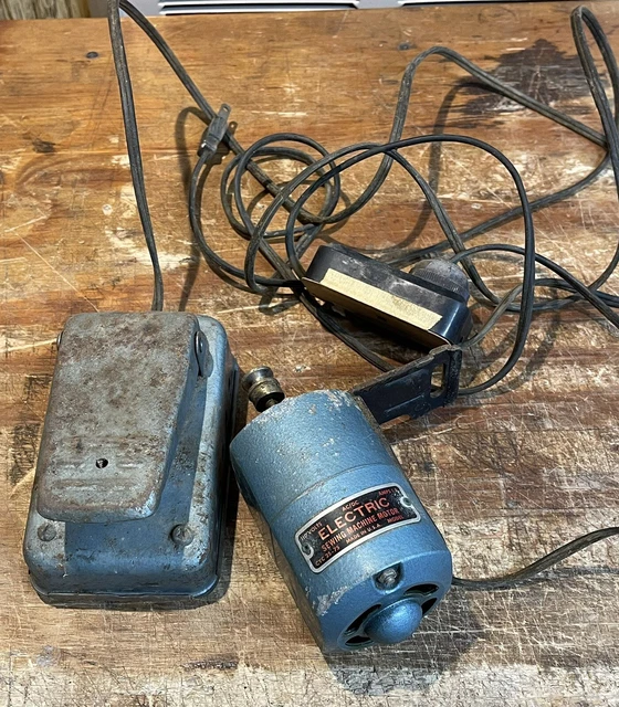 Vintage Electric Motor and Foot Pedal fits Singer Sewing Machine 1907 Model 27