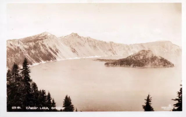 VIntage RPPC Postcard "Crater Lake Aerial View Oregon 1920's