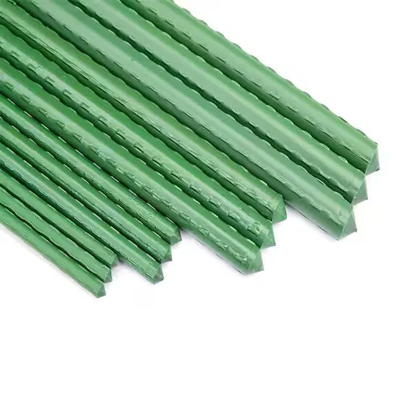 10 x Green Garden Plant Stakes Metal Plastic Coated Climbing Support Cane Pole