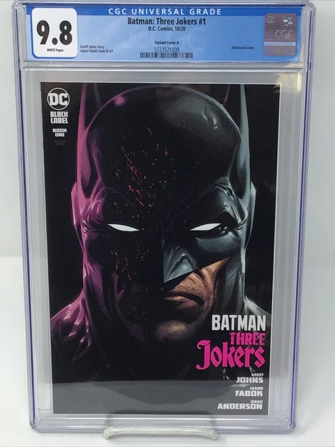 Batman: Three Jokers #1 CGC 9.8 DC Comics White Pages Variant A Cover Embossed