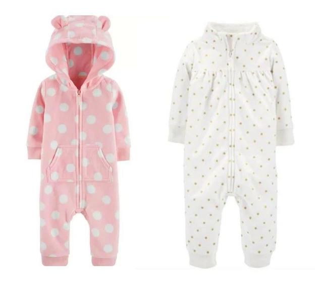 Carter's Baby Girl Polka Dot Jumpsuits Set of 2 (Pink & Ivory) TINI {&}