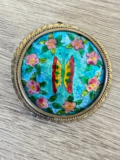 Broche Ancienne Signée G. Vergnolle Limoges - Bijou Vintage De Collection
