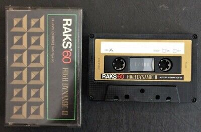 used blank/recordable RAKS 60 high dynamic II cassette tape - chrome D8
